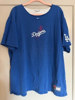 Retro Nike Royal Blue Dodgers Logo T-Shirt